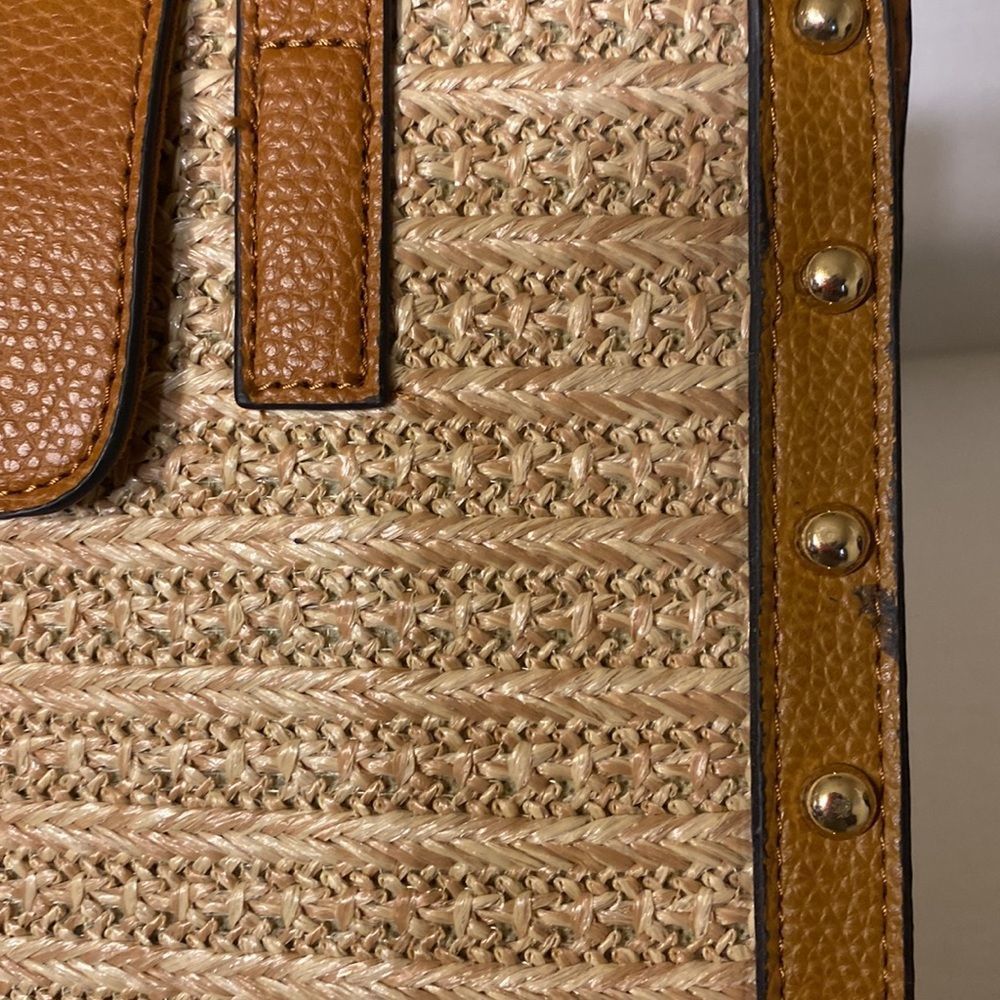 STEVE MADDEN STRAW WOVEN BROWN TOTE - Picture 5 of 15